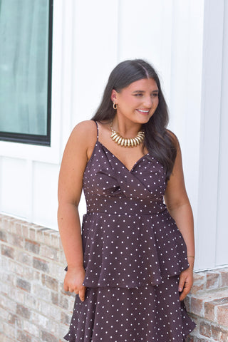 Brown Polka Maxi