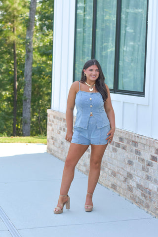 Denim Gold Button Set