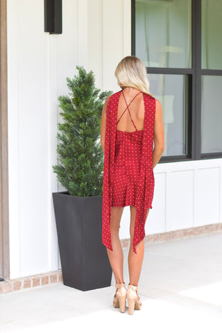Polka Scarf Mini - Red