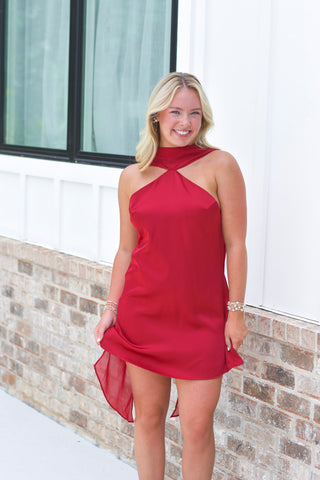 Satin Cherry Dress