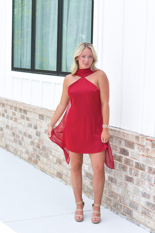 Satin Cherry Dress