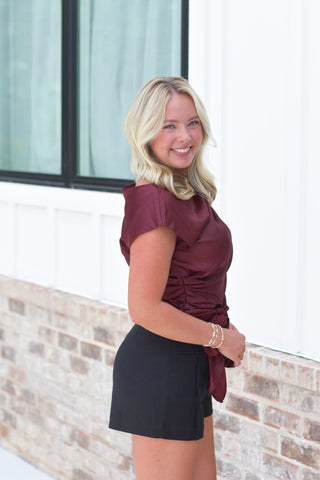 Wine Shimmer Blouse