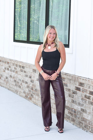 Chain Strap Top - Black