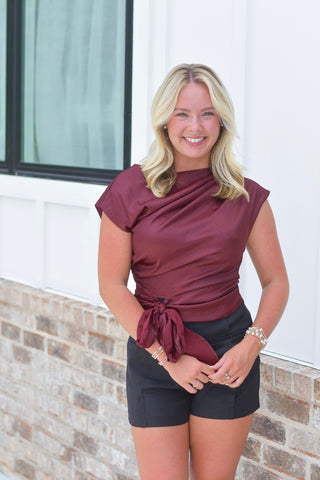 Wine Shimmer Blouse