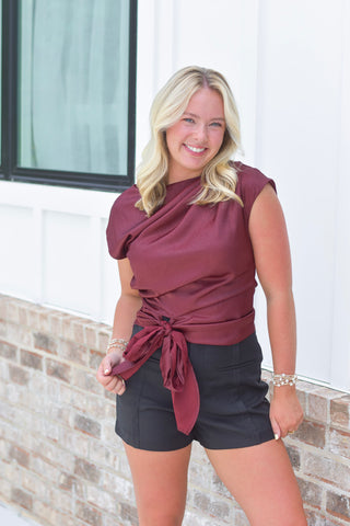 Wine Shimmer Blouse