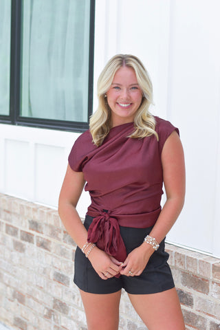 Wine Shimmer Blouse