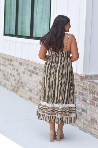 Olive Stripes Maxi