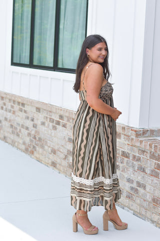 Olive Stripes Maxi