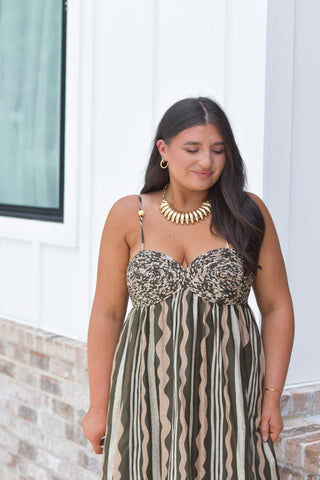 Olive Stripes Maxi