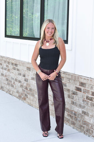 Chain Strap Top - Black
