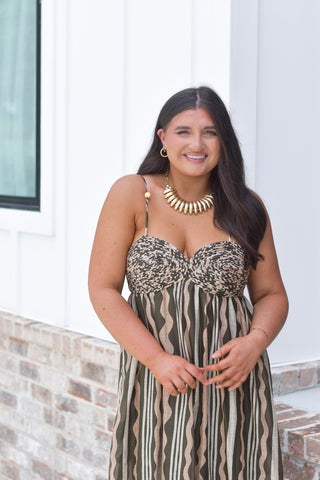 Olive Stripes Maxi