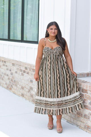Olive Stripes Maxi