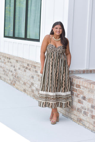 Olive Stripes Maxi