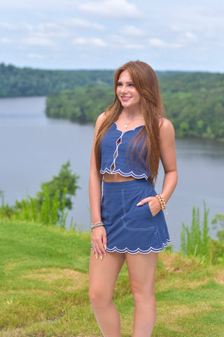 Navy Scallop Set