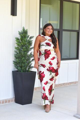Satin Floral Maxi