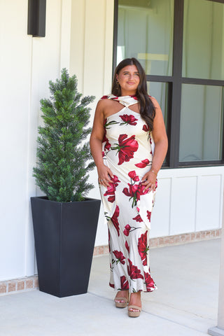 Satin Floral Maxi