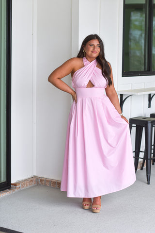 Pink Halter Maxi Lavish Retail + Co. Pink Halter Maxi Lavish Retail + Co.