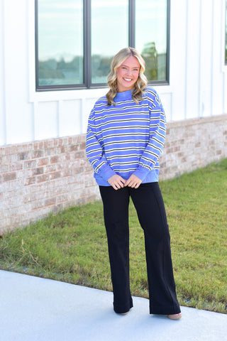 Blue Stripe Mock