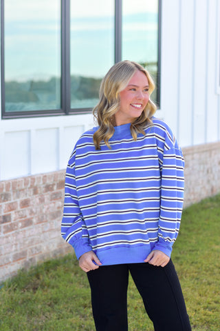 Blue Stripe Mock