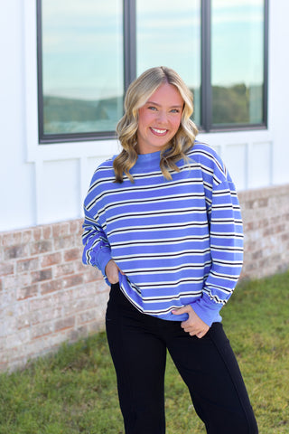 Blue Stripe Mock