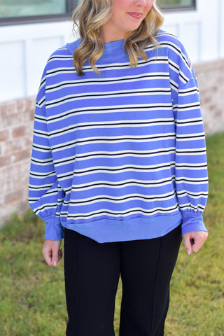 Blue Stripe Mock