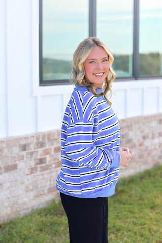Blue Stripe Mock