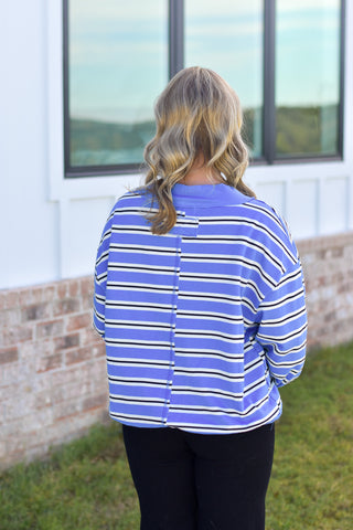 Blue Stripe Mock