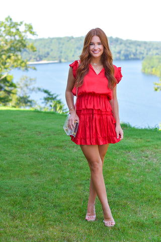 Claire Dress - Candy Apple