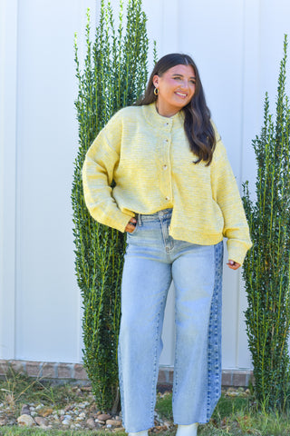 Marled Cardi - Yellow