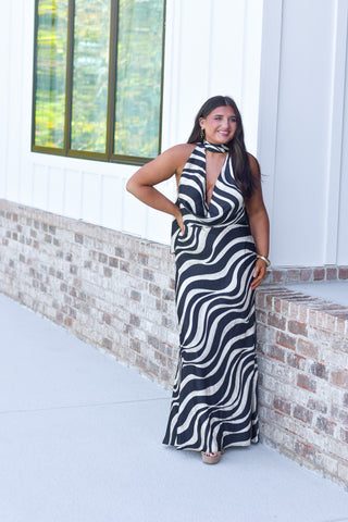 Zebra Cowl Maxi