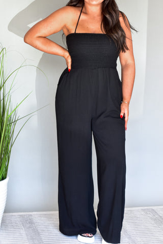 Linen Jumpsuit - Black