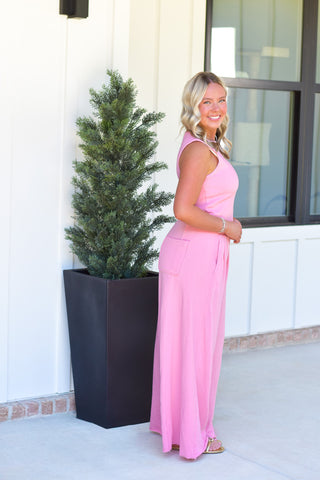 Wide Leg Lounge Set - Pink