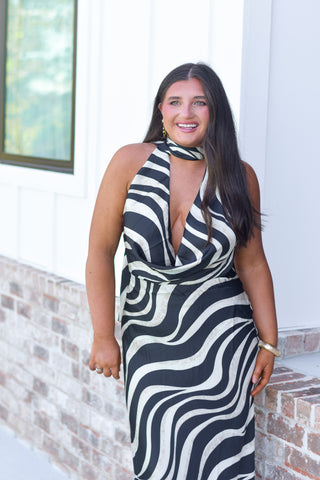 Zebra Cowl Maxi