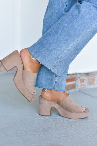 Tayla Platform - Taupe Suede
