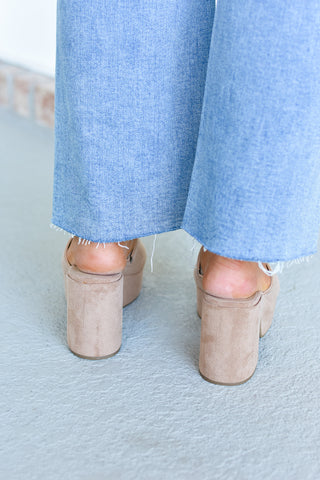 Tayla Platform - Taupe Suede