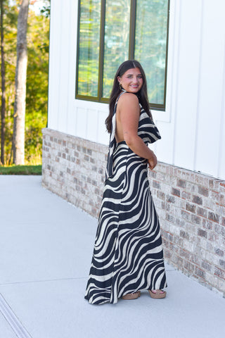 Zebra Cowl Maxi