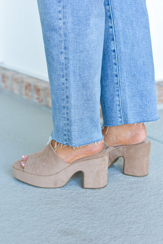 Tayla Platform - Taupe Suede