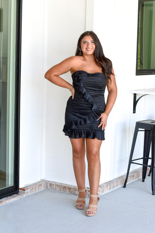 Strapless Ruffle - Black