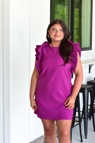 Shoulder Pleat - Magenta