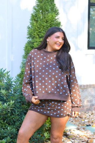 Brown & Blue Polka Set