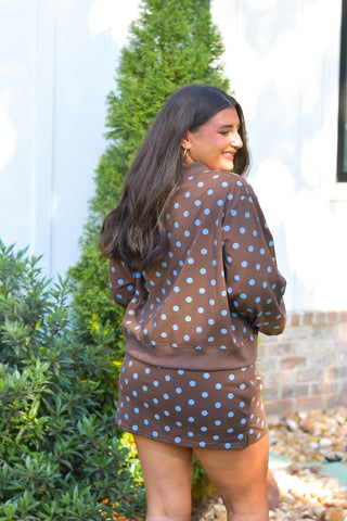 Brown & Blue Polka Set
