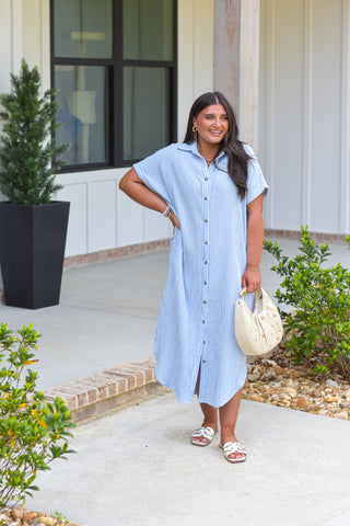 Blue Gauze Dress Small