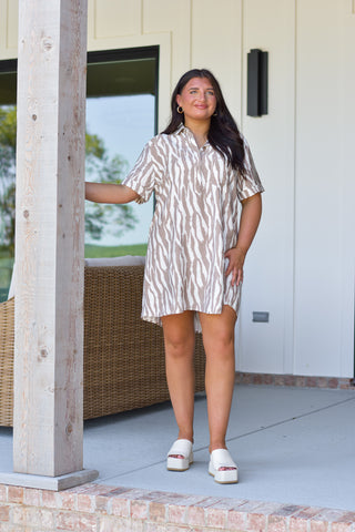 Zebra Button Dress