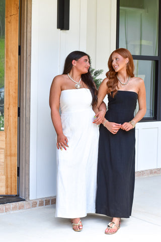 Strapless Linen Maxi - Black