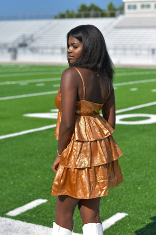 Metallic Ruffle - Orange - Lavish Tuscaloosa