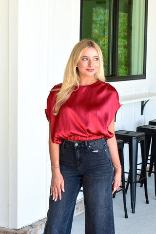 Round Neck Top - Wine