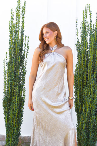 Champagne Satin Maxi