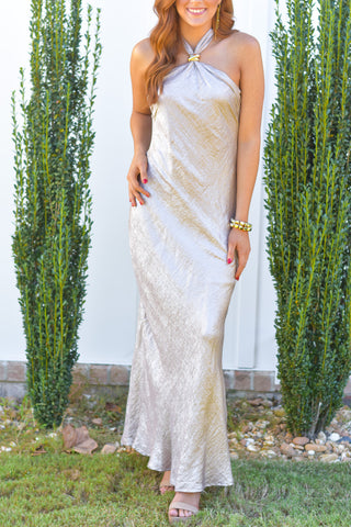 Champagne Satin Maxi