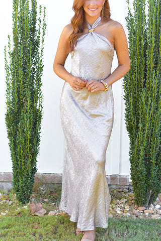 Champagne Satin Maxi