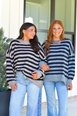 Oversized Stripe Knit - Black